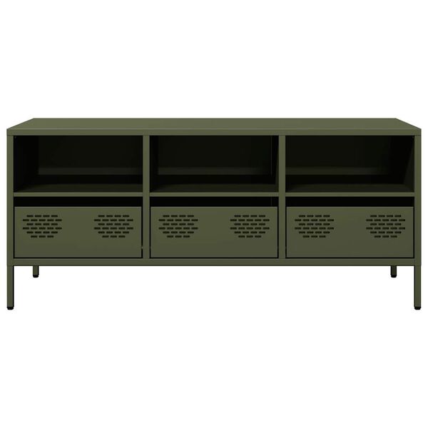 vidaXL TV Cabinet Olive Green Cold-rolled Steel Medium TV Cabinet