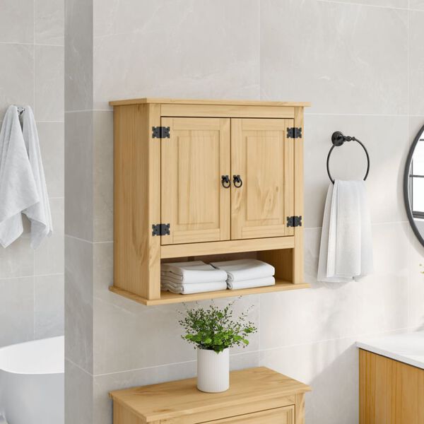 vidaXL Bathroom Wall Cabinet Honey wax finish