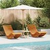vidaXL Lounger 2 pcs Brown 60.63 x 23.62 x 29.13 in Solid Acacia Wood