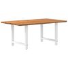 vidaXL Dining Table Light brown Solid oak wood, Powder-coated steel Large