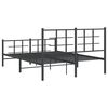 vidaXL Bed Frame Black Steel 53.1 x 74.8 in Double Metal Bed Frame