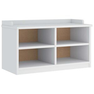 vidaXL Hallway Bench White Solid pinewood, engineered wood