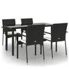 vidaXL Garden Dining Set Black PE rattan Medium Modular