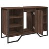 vidaXL Bathroom Sink Cabinet Brown Oak Engineered Wood, Metal Medium