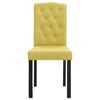 vidaXL Dining Chair Set of 6 Green Fabric and Solid Rubber Wood Standard