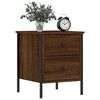 vidaXL Bedside Cabinet Brown Oak Engineered wood, iron