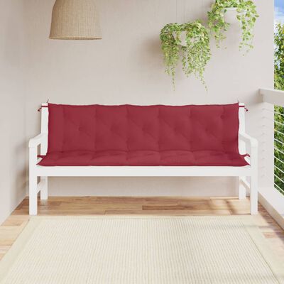 vidaXL Garden Bench Cushions 2pcs Wine Red 70.9"x19.7"x2.8" Oxford Fabric