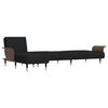 vidaXL L-shaped Sofa Bed Black Velvet Large Adjustable Armrests