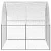 vidaXL Chicken Coop Silver Galvanized Steel Large Durable Chicken Coop