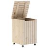 vidaXL Laundry Basket with Wheels "RANA" 17.7x17.7x25.2" Solid Wood Pine