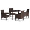 vidaXL Patio Dining Set Set of 4 Brown