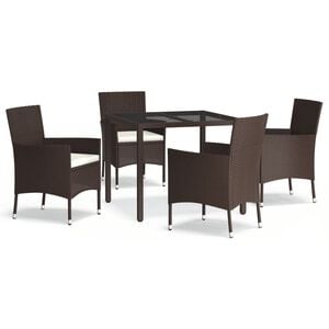 vidaXL Patio Dining Set Set of 4 Brown