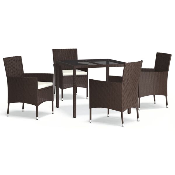 vidaXL Patio Dining Set Set of 4 Brown