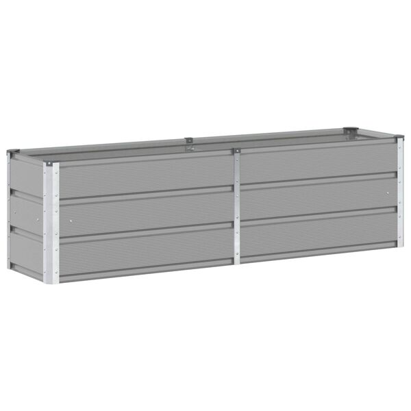 vidaXL Planter Light Grey 62.99 x 15.75 x 17.72 in Steel
