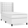 vidaXL Box Spring Bed with Mattress White 39.4"x74.8" Twin Faux Leather