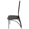 vidaXL Dining Chair Set of 4 Black Faux Leather, Powder-Coated Steel