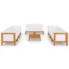 vidaXL Garden Lounge Set Cream white, Natural wood Solid acacia wood