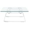 vidaXL Monitor Stand White 15.7"x7.9"x3.1" Tempered Glass and Metal