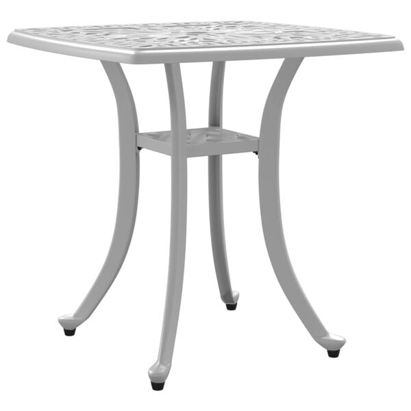 vidaXL Garden Table White Cast Aluminum Small Lightweight Garden Table
