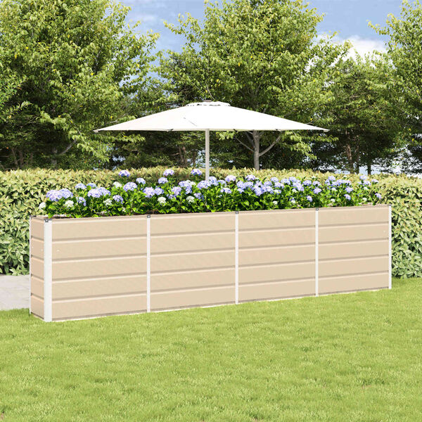 vidaXL Planter Ivory 160 x 40 x 75 cm Steel