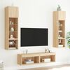 vidaXL TV Wall Unit Set of 6 Sonoma oak Engineered wood, glass