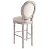 vidaXL Bar Chair Set of 2 Cream white Linen upholstery, solid wood frame