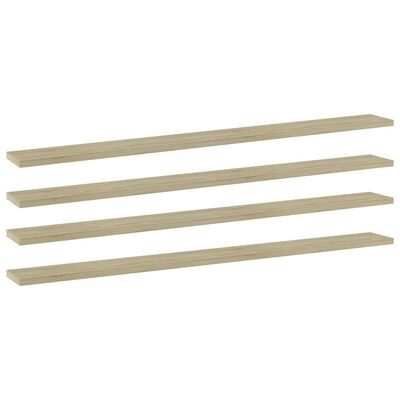 vidaXL Bookshelf Boards 4 pcs Sonoma Oak 39.4"x3.9"x0.6" Engineered Wood