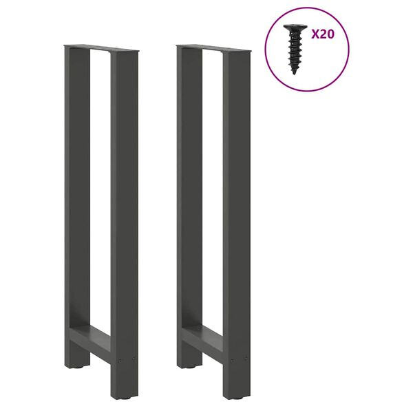vidaXL Coffee Table Leg Set of 2 Anthracite Powder-Coated Steel