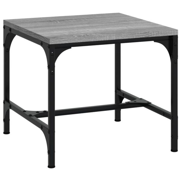 vidaXL Side Table Grey Sonoma Engineered wood Small Adjustable Feet