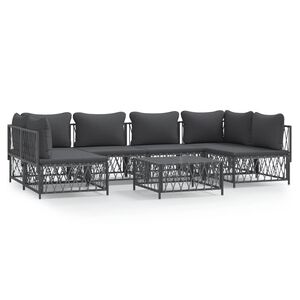 vidaXL Garden Lounge Set Anthracite Woven fabric Large Modular