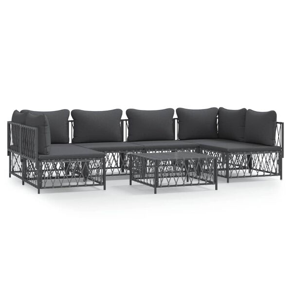 vidaXL Garden Lounge Set Anthracite Woven fabric Large Modular