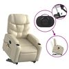 vidaXL Stand Up Massage Recliner Chair Cream