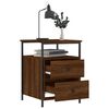 vidaXL Bedside Cabinet Brown Oak Engineered Wood, Iron Adjustable Feet