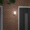 vidaXL Outdoor Wall Light Silver 12 x 7.5 x 27 cm Stainless steel