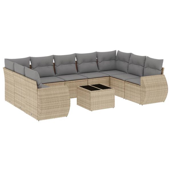 vidaXL Garden Sofa Set Beige
