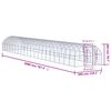 vidaXL Chicken Coop Silver Galvanized Steel 9.8x65.6x6.6 ft Durable