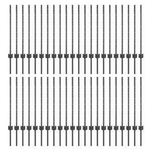 vidaXL Fence Posts Height Adjustable Manual 44 pcs Gray 47.2" Steel