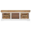 vidaXL TV Stand Brown and white Solid mango wood 46.5x11.8x15.7 in