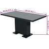 vidaXL Kitchen Table Glossy Black MDF, Steel Extendable Dining Table