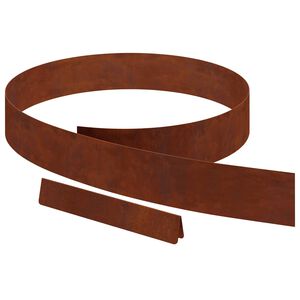 vidaXL Lawn Edging 4 pcs Rusty 450 x 0.05 x 15 cm Weathering Steel