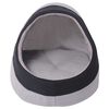 vidaXL Cat Bed Grey and Black Polyester Fleece Medium Portable Cat Bed