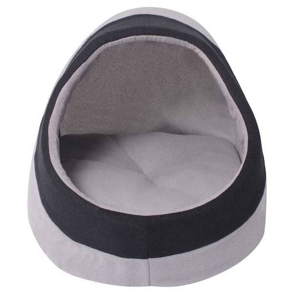 vidaXL Cat Bed Grey and Black Polyester Fleece Medium Portable Cat Bed