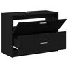 vidaXL Bathroom Cabinet with Drawer Black Oak 30.71 x 14.57 x 23.23 in