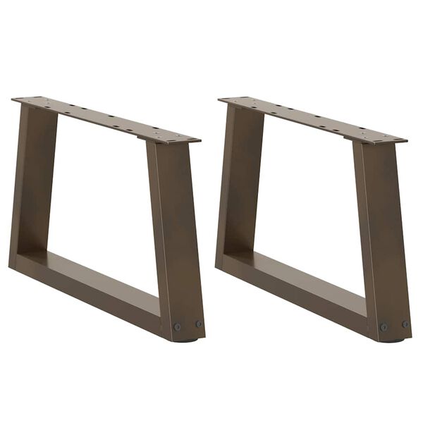vidaXL Dining Table Leg Set of 2 Natural Steel Powder-Coated Steel