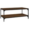 vidaXL Coffee Table Brown Oak Engineered Wood and Steel 39.4x19.7x15.7 in
