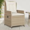 vidaXL Reclining Patio Chairs 2 pcs Beige Poly Rattan
