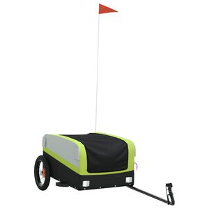 vidaXL Bike Trailer Black and Green 66.1 lb Iron