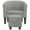 vidaXL Tub Chair Light Grey Velvet (100% polyester), pinewood, plywood