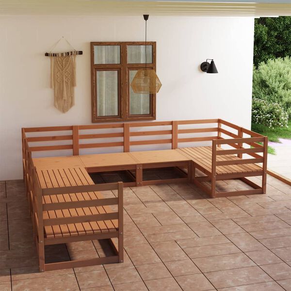 vidaXL Garden Lounge Set Honey brown Solid pine wood Medium Modular
