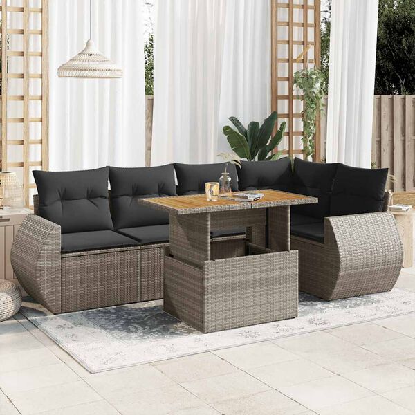 vidaXL Garden Sofa Set Grey